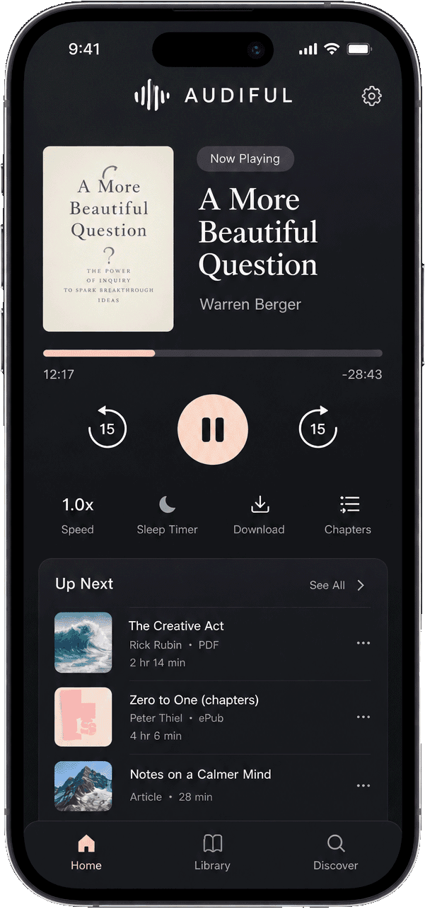 Audiful playing A More Beautiful Question on an iPhone